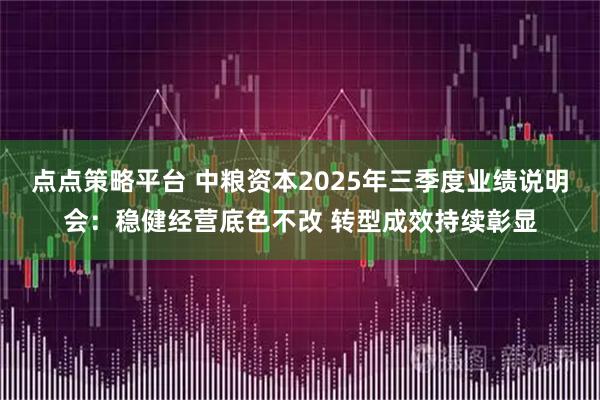 点点策略平台 中粮资本2025年三季度业绩说明会：稳健经营底色不改 转型成效持续彰显
